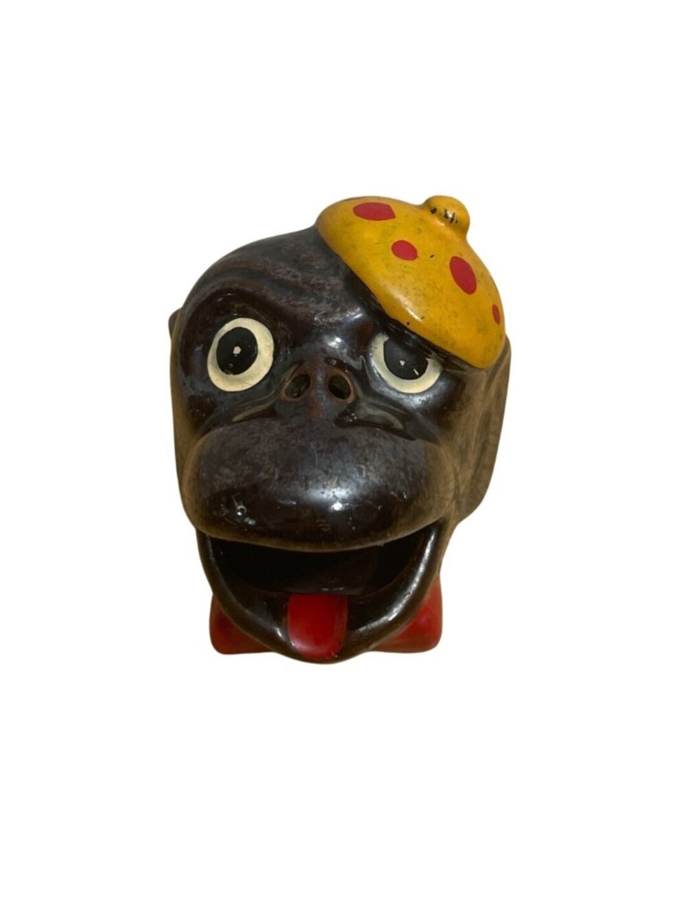 Vtg Smoking Monkey Figural Ashtray Redware Clay Japan 1950s Mid Century MCM